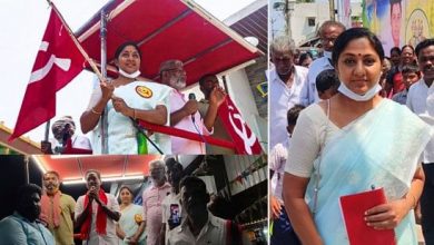 Photo of സിപിഎം സ്ഥാനാര്‍ഥികള്‍ക്കായി വോട്ട് തേടി നടി രോഹിണി