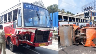 Photo of ബാലരാമപുരത്ത് റോഡ് റോളറില്‍ ബസിടിച്ച്‌ യാത്രക്കാര്‍ക്ക് പരിക്ക്