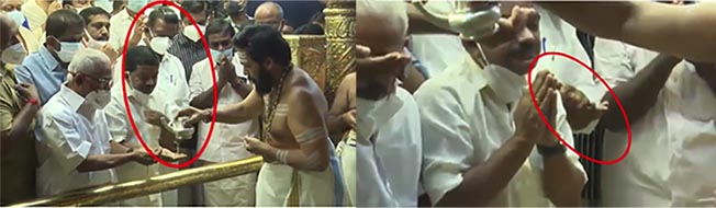 Photo of സന്നിധാനത്തെത്തിയ മന്ത്രി രാധാകൃഷ്ണന്‍ തീര്‍ഥം വാങ്ങി കൈകഴുകി