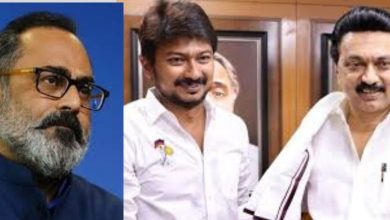 Photo of “സ്റ്റാലിന്റെ ഒന്നിനും കൊള്ളാത്ത മകൻ ഉദയനിധി ഹിന്ദു വിശ്വാസത്തെ ‘മാറാരോഗം’ എന്ന് വിശേഷിപ്പിച്ച ആളാണ്”- രാജീവ് ചന്ദ്രശേഖർ