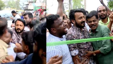 Photo of പാലക്കാട് റോഡ് ഉദ്ഘാടനം ചെയ്യാനെത്തിയ എം.എൽ.എ രാഹുൽ മാങ്കൂട്ടത്തിൽക്ക് നേരെ കരിങ്കൊടി പ്രതിഷേധം